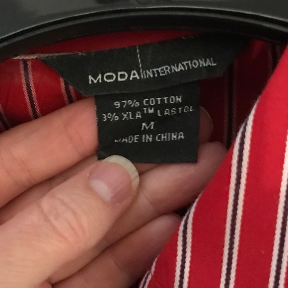 MODA International Button Down Dress Shirt, Size M - Picture 5 of 14
